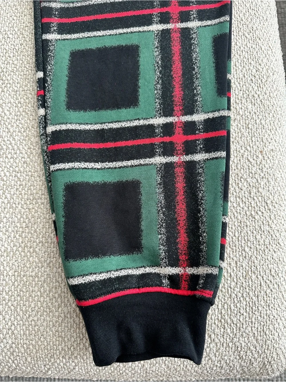 Jordan Green Black & Red Plaid Fleece Joggers